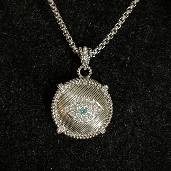 Silver Necklace with Crystal Accents and Delicate Chain - Picture 14 of 17